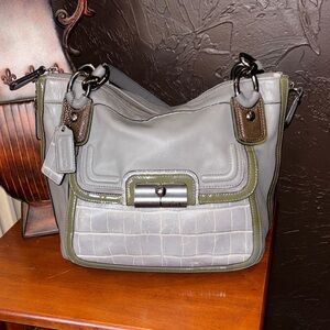 Coach Kristin Spectator Leather Croc-Embossed Hobo